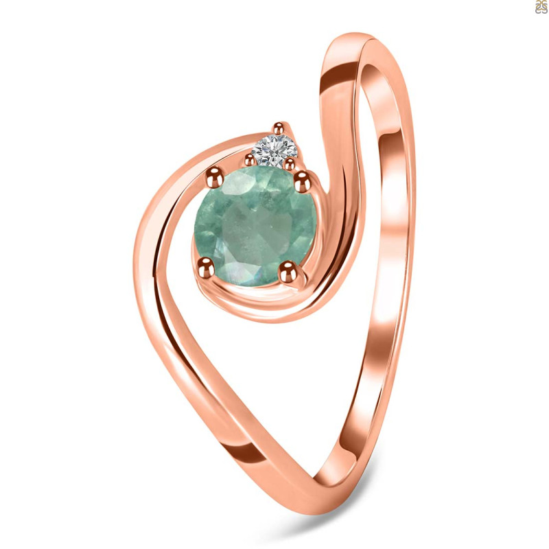 Kyanite (Green) & White Topaz Ring KYN-RDR-2622-G.