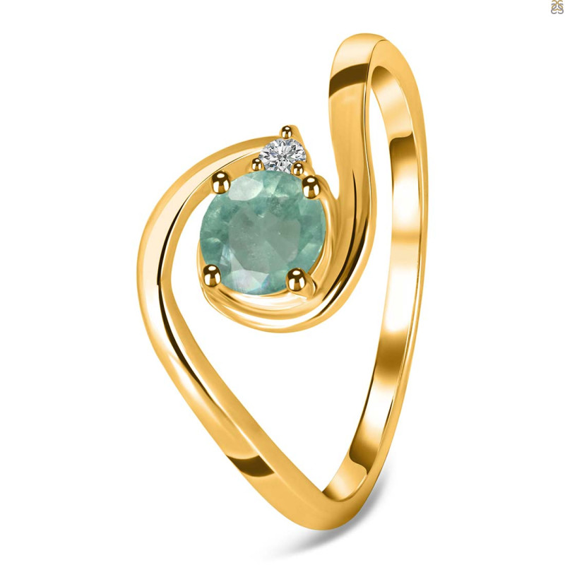Kyanite (Green) & White Topaz Ring KYN-RDR-2622-G.