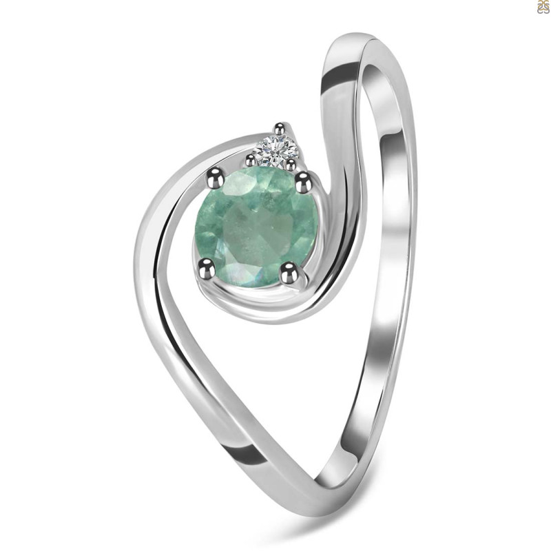 Kyanite (Green) & White Topaz Ring