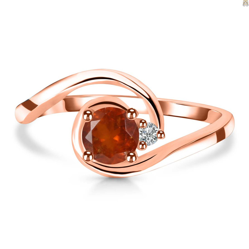 Kyanite (Orange) & White Topaz Ring KYN-RDR-2622-O.