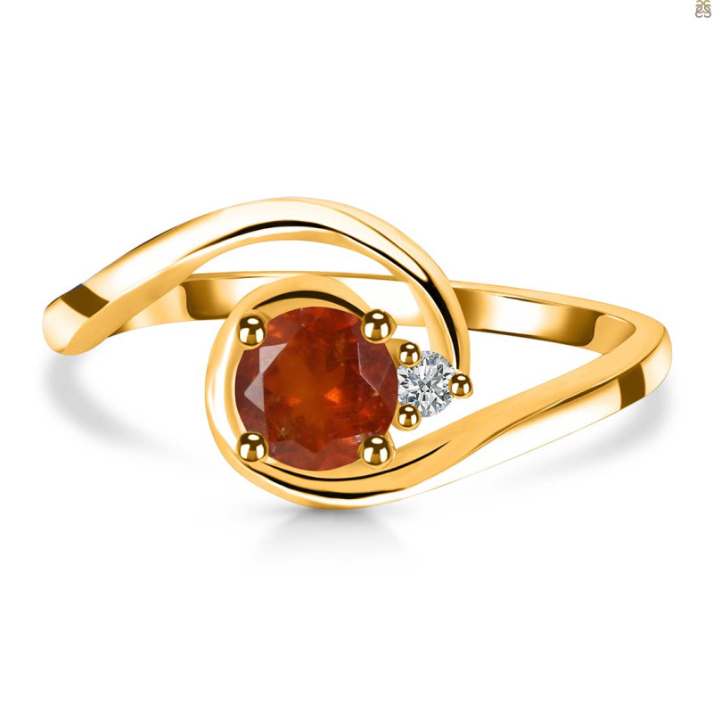 Kyanite (Orange) & White Topaz Ring KYN-RDR-2622-O.