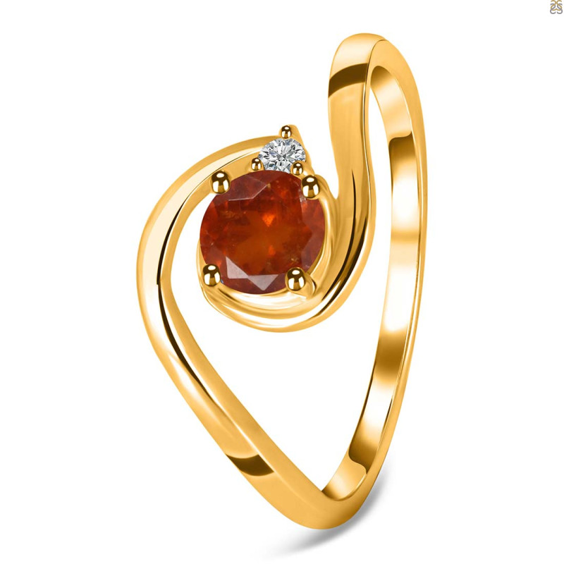 Kyanite (Orange) & White Topaz Ring KYN-RDR-2622-O.
