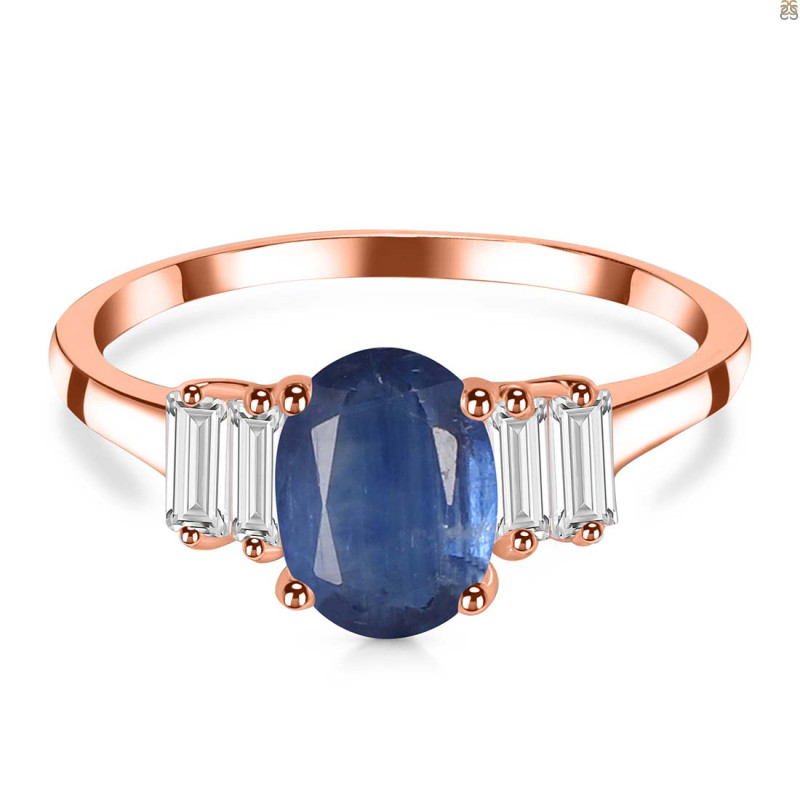 Kyanite & White Topaz Ring KYN-RDR-2861.