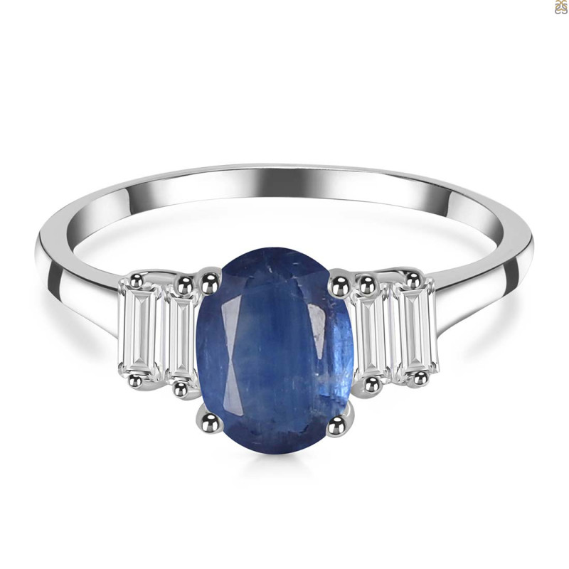 Kyanite & White Topaz Ring KYN-RDR-2861.