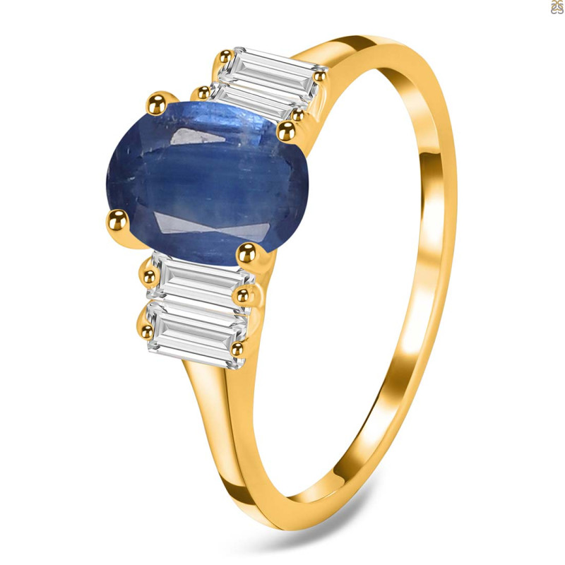 Kyanite & White Topaz Ring KYN-RDR-2861.
