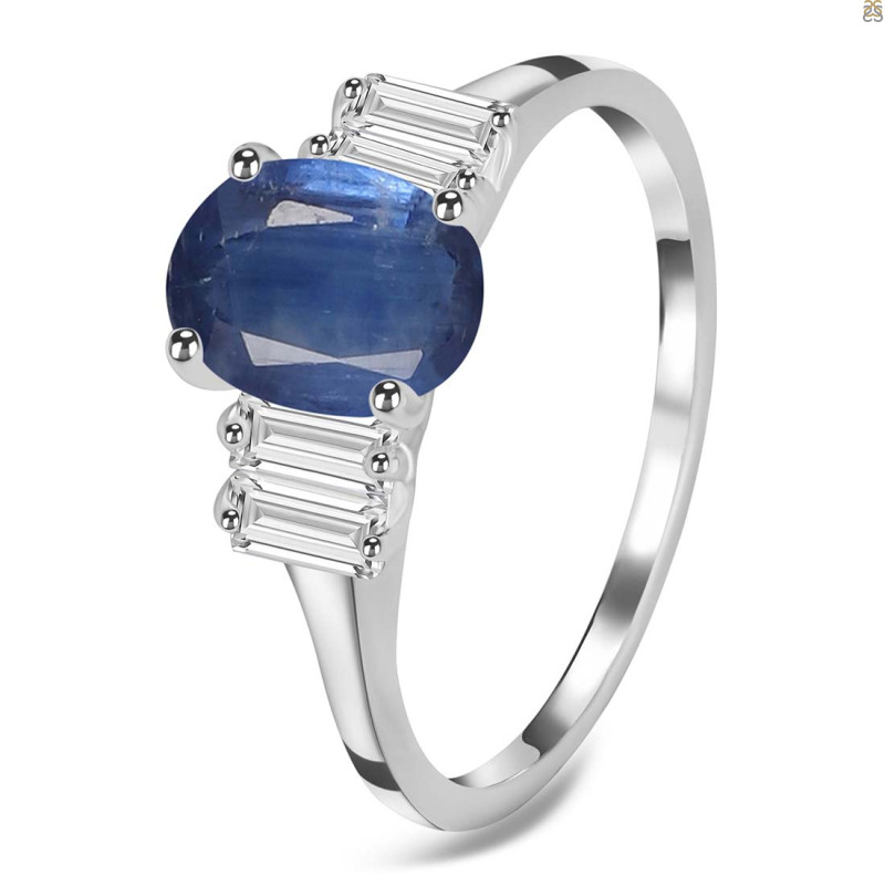 Kyanite & White Topaz Ring