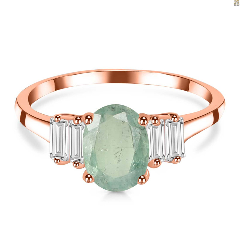 Kyanite (Green) & White Topaz Ring KYN-RDR-2861-G.