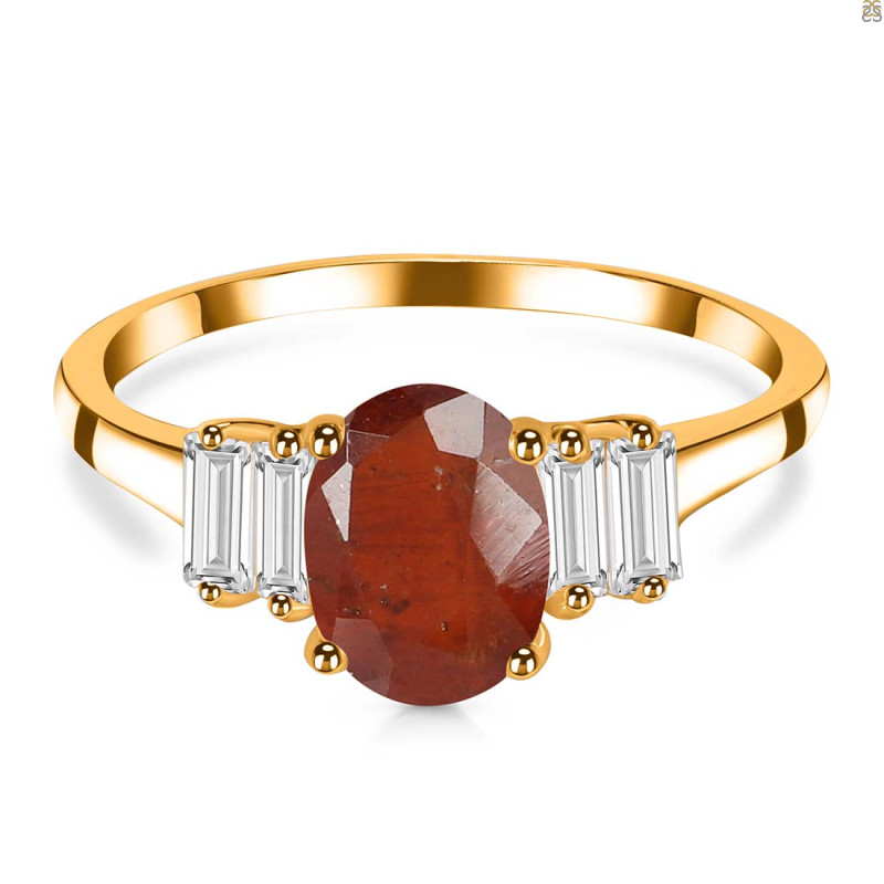 Kyanite (Orange) & White Topaz Ring KYN-RDR-2861-O.