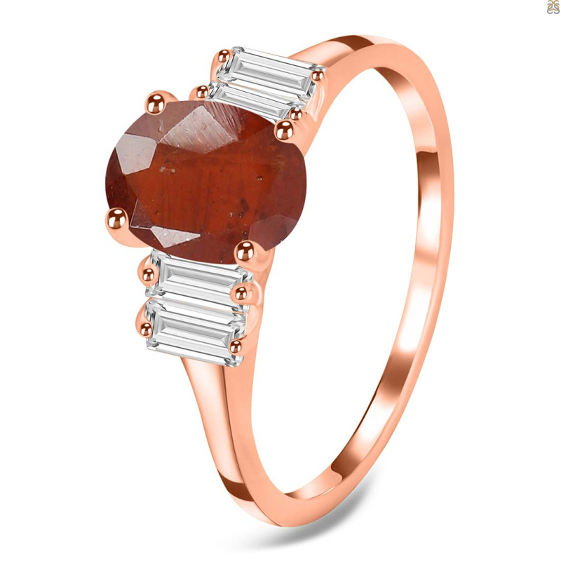 Kyanite (Orange) & White Topaz Ring KYN-RDR-2861-O.