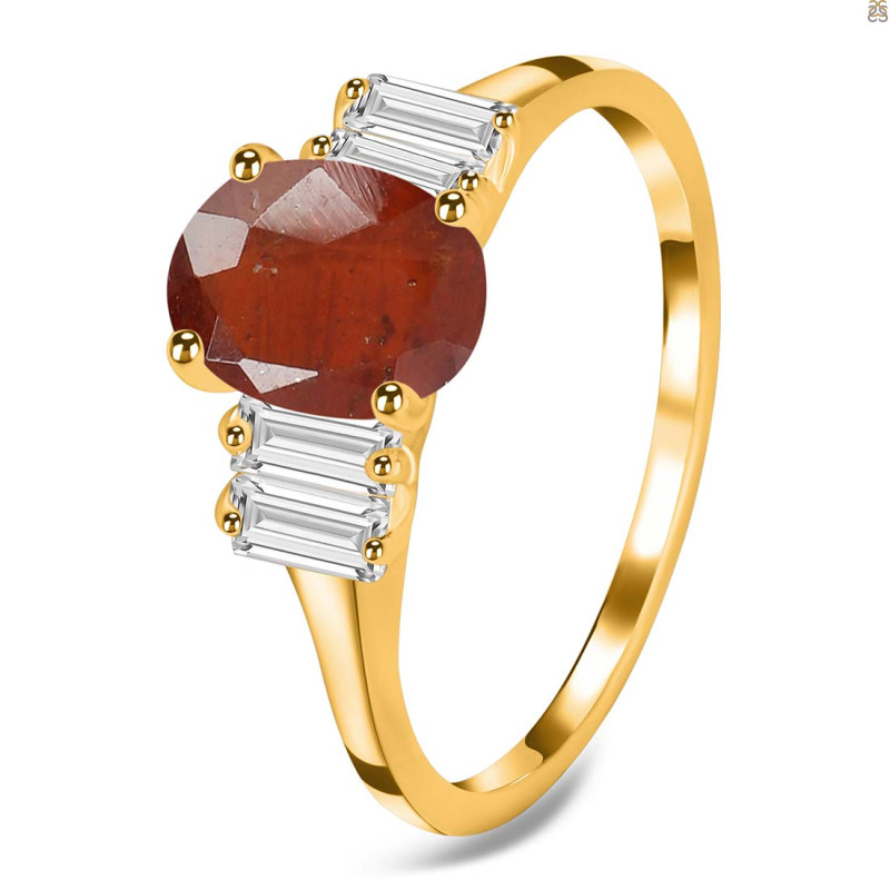 Kyanite (Orange) & White Topaz Ring KYN-RDR-2861-O.