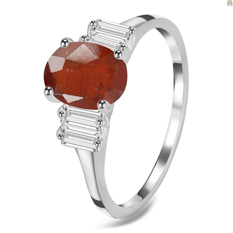 Kyanite (Orange) & White Topaz Ring