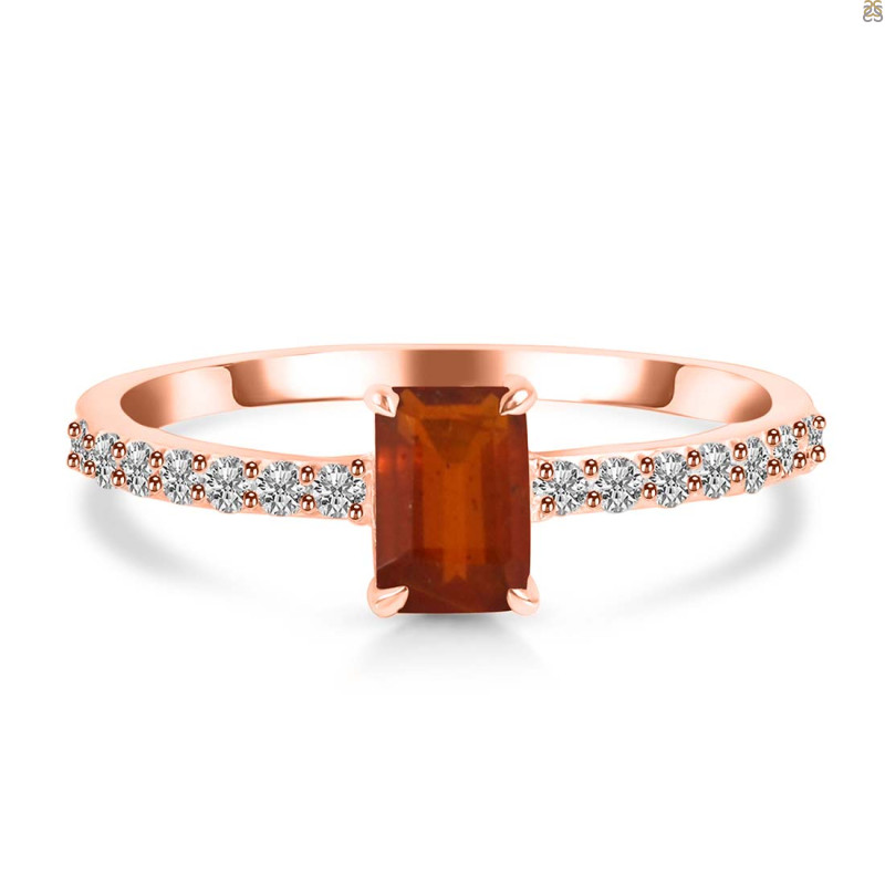 Kyanite (Orange) & White Topaz Ring KYN-RDR-3118-O.