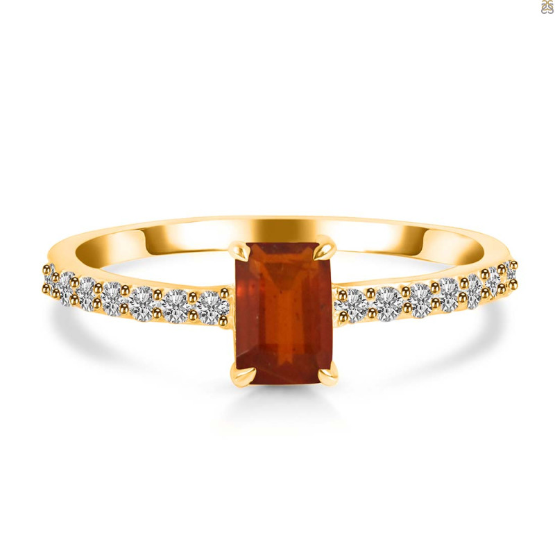 Kyanite (Orange) & White Topaz Ring KYN-RDR-3118-O.