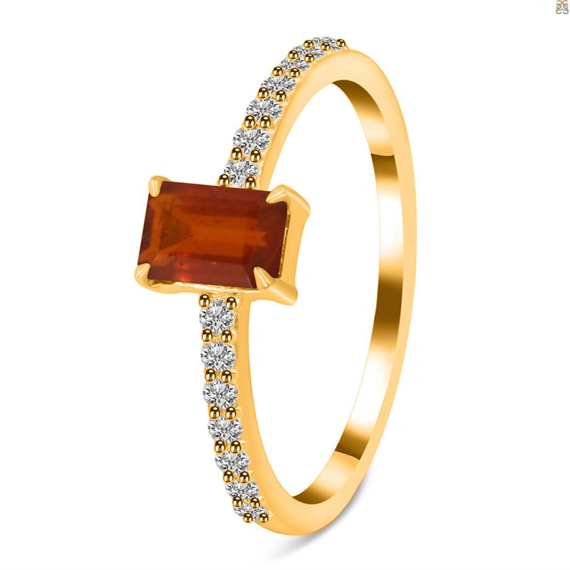Kyanite (Orange) & White Topaz Ring KYN-RDR-3118-O.