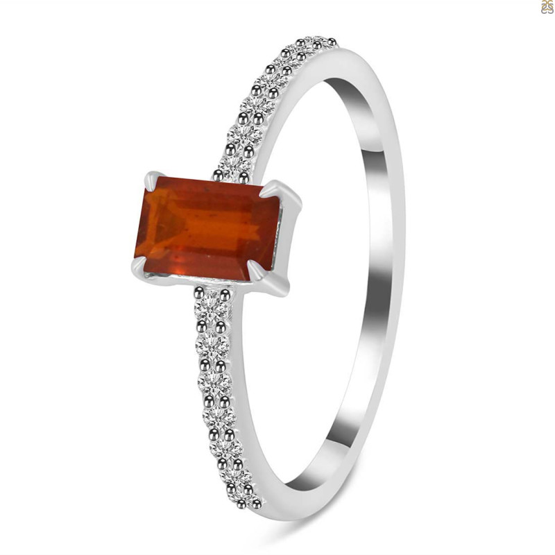 Kyanite (Orange) & White Topaz Ring