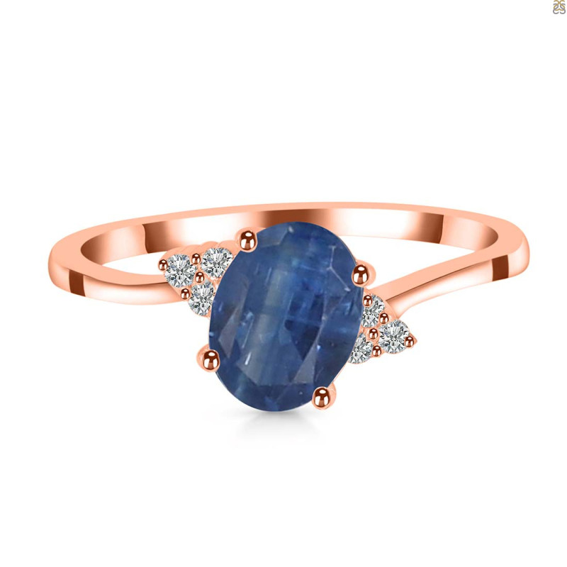 Kyanite & White Topaz Ring KYN-RDR-351.