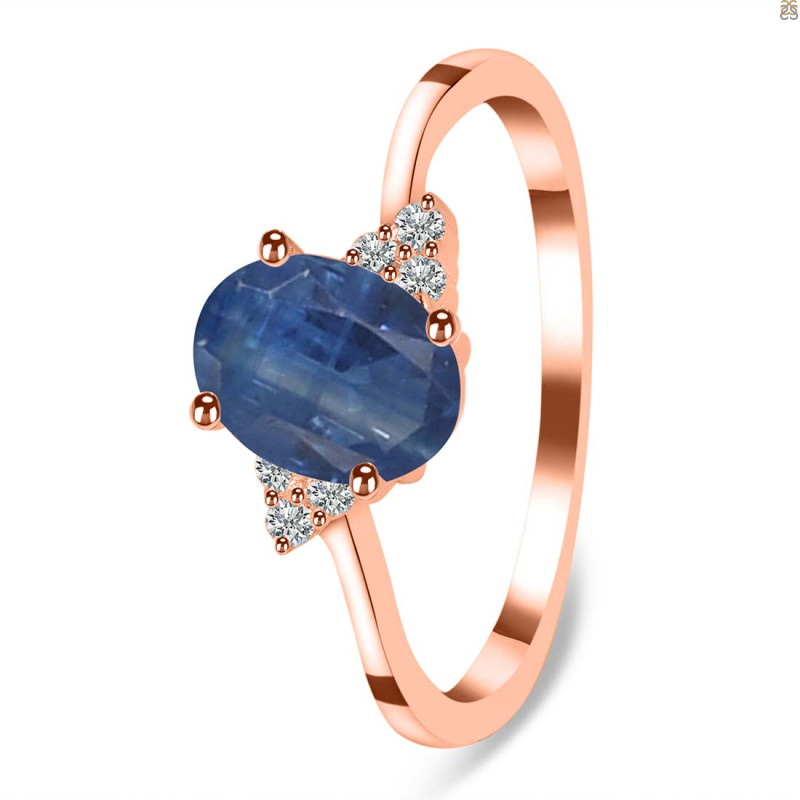 Kyanite & White Topaz Ring KYN-RDR-351.