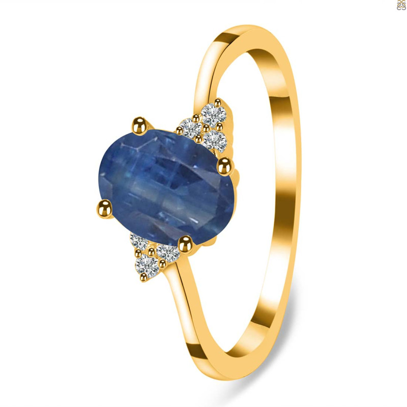 Kyanite & White Topaz Ring KYN-RDR-351.