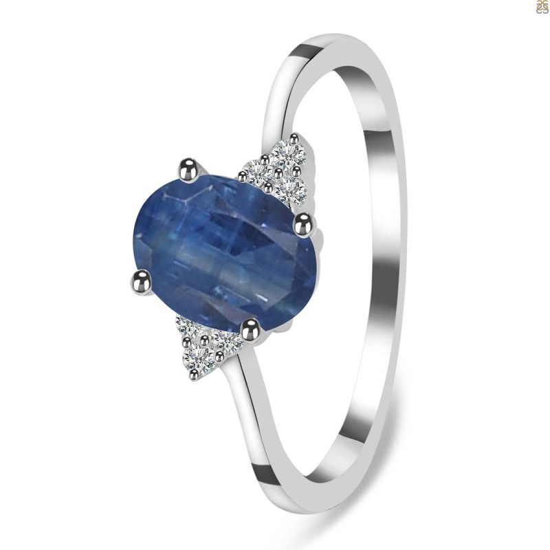 Kyanite & White Topaz Ring
