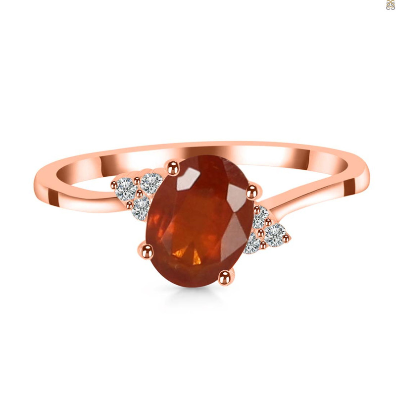 Kyanite (Orange) & White Topaz Ring KYN-RDR-351-O.