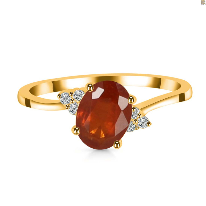 Kyanite (Orange) & White Topaz Ring KYN-RDR-351-O.