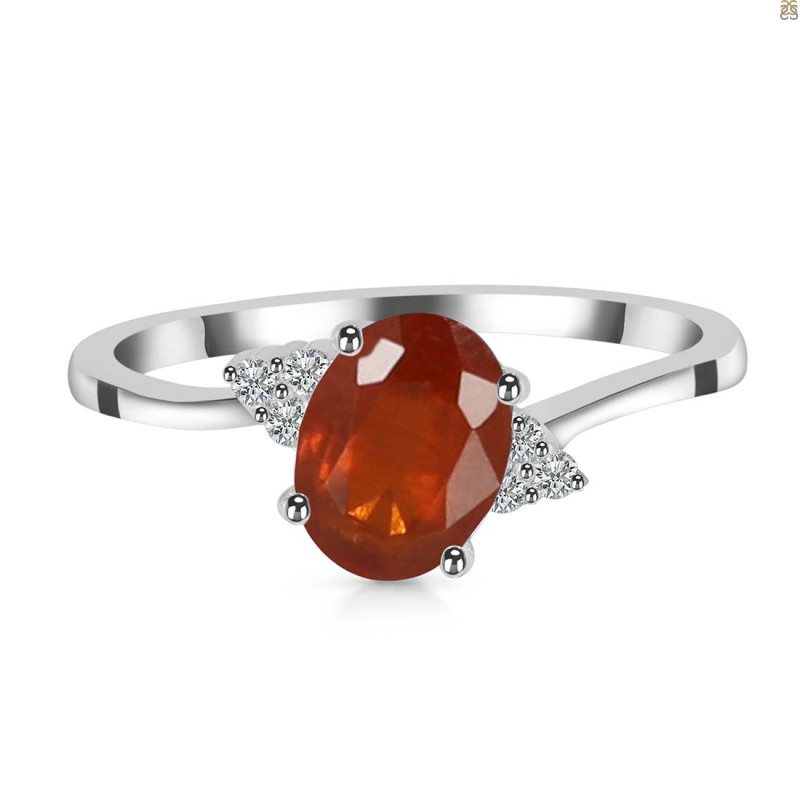 Kyanite (Orange) & White Topaz Ring KYN-RDR-351-O.
