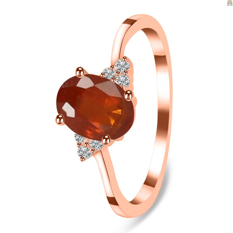 Kyanite (Orange) & White Topaz Ring KYN-RDR-351-O.