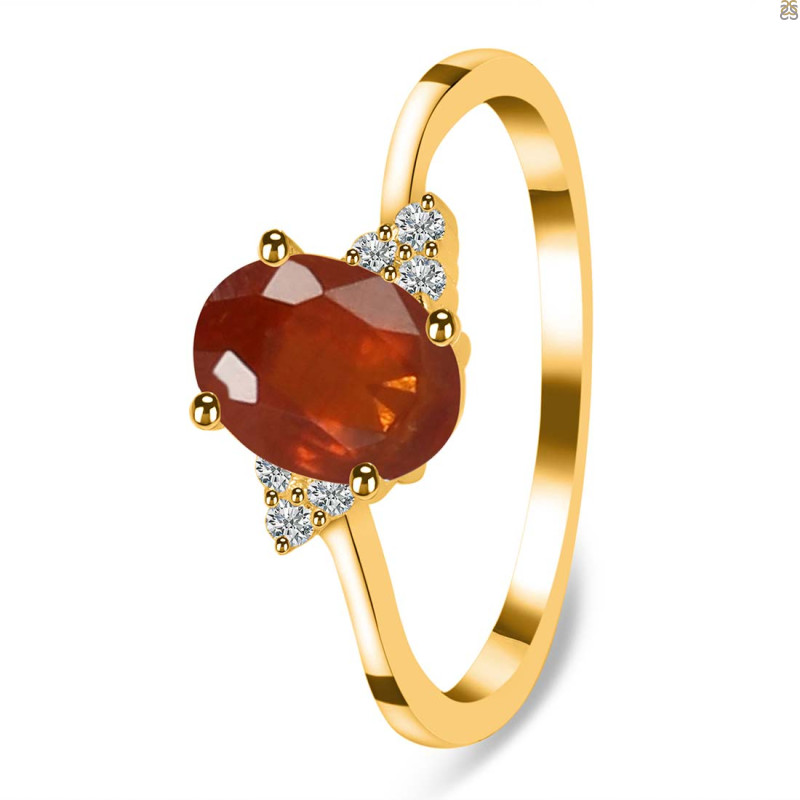Kyanite (Orange) & White Topaz Ring KYN-RDR-351-O.
