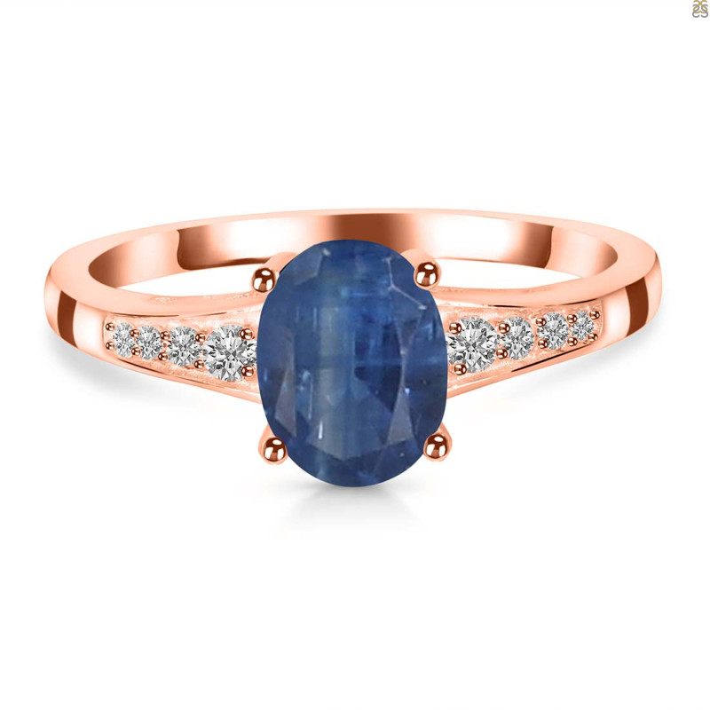 Kyanite & White Topaz Ring KYN-RDR-362.