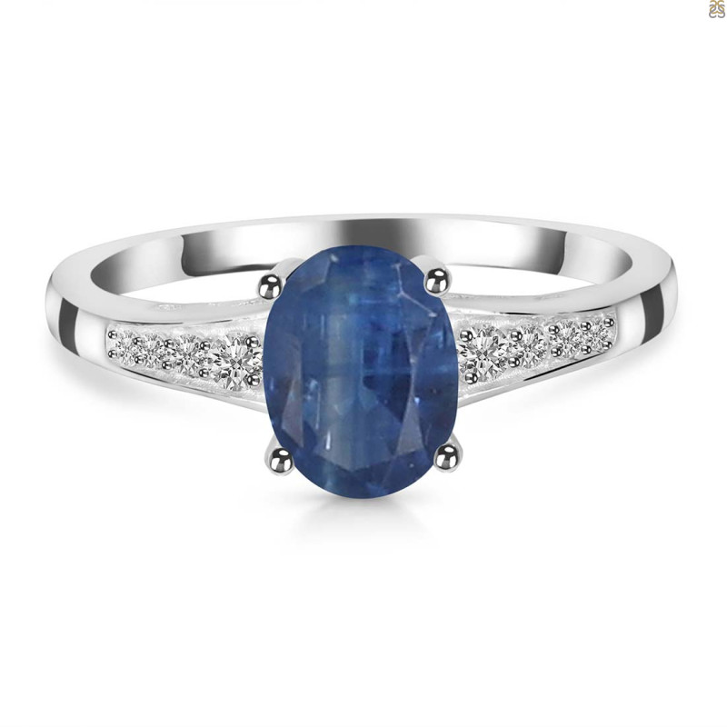 Kyanite & White Topaz Ring KYN-RDR-362.