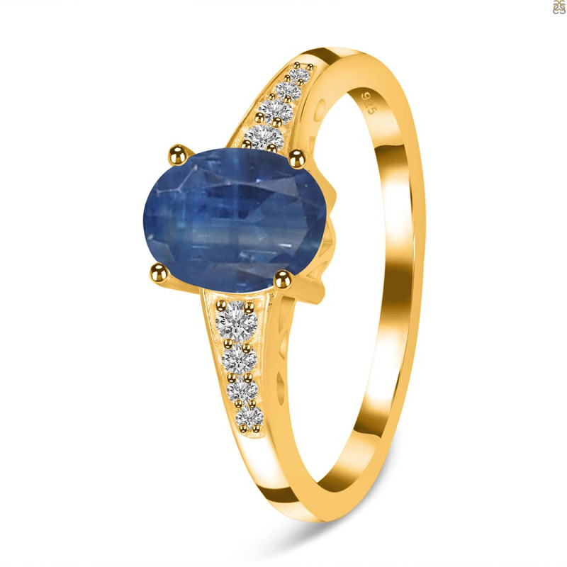 Kyanite & White Topaz Ring KYN-RDR-362.