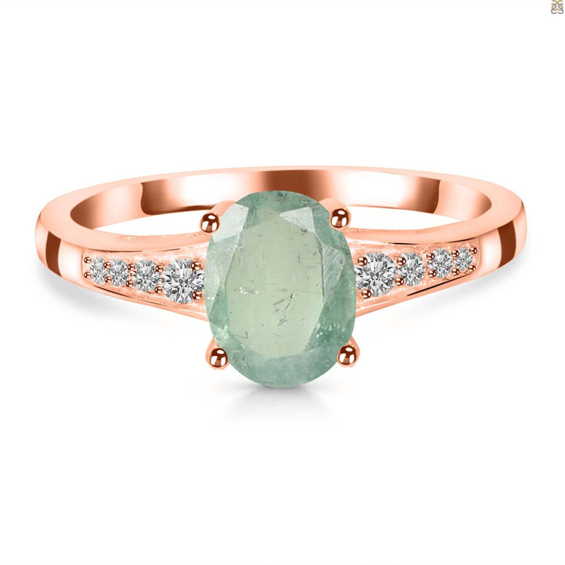 Kyanite (Green) & White Topaz Ring KYN-RDR-362-G.