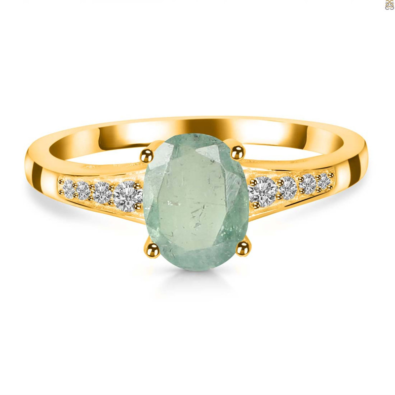 Kyanite (Green) & White Topaz Ring KYN-RDR-362-G.