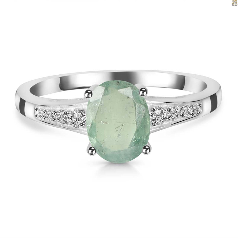 Kyanite (Green) & White Topaz Ring KYN-RDR-362-G.