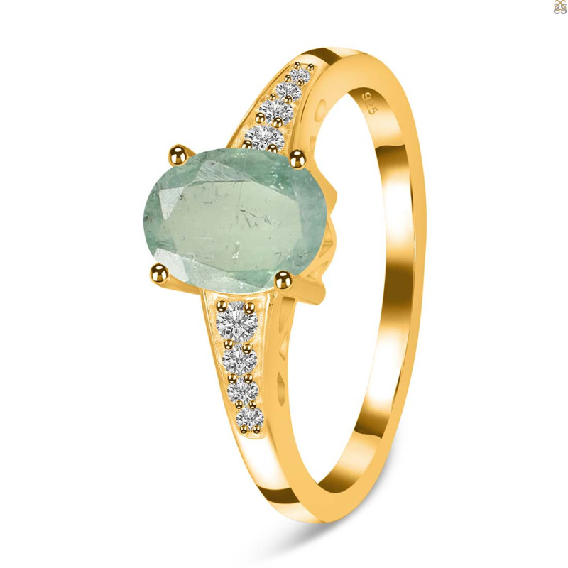 Kyanite (Green) & White Topaz Ring KYN-RDR-362-G.