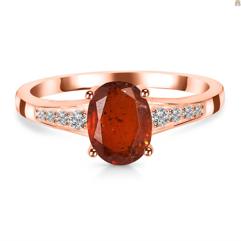 Kyanite (Orange) & White Topaz Ring KYN-RDR-362-O.