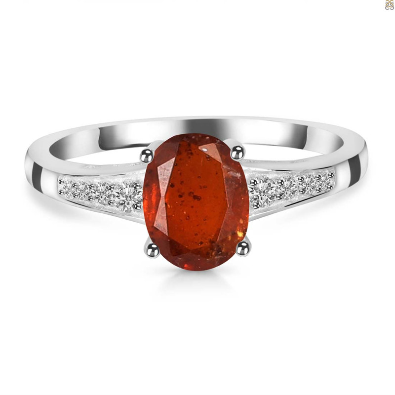Kyanite (Orange) & White Topaz Ring KYN-RDR-362-O.