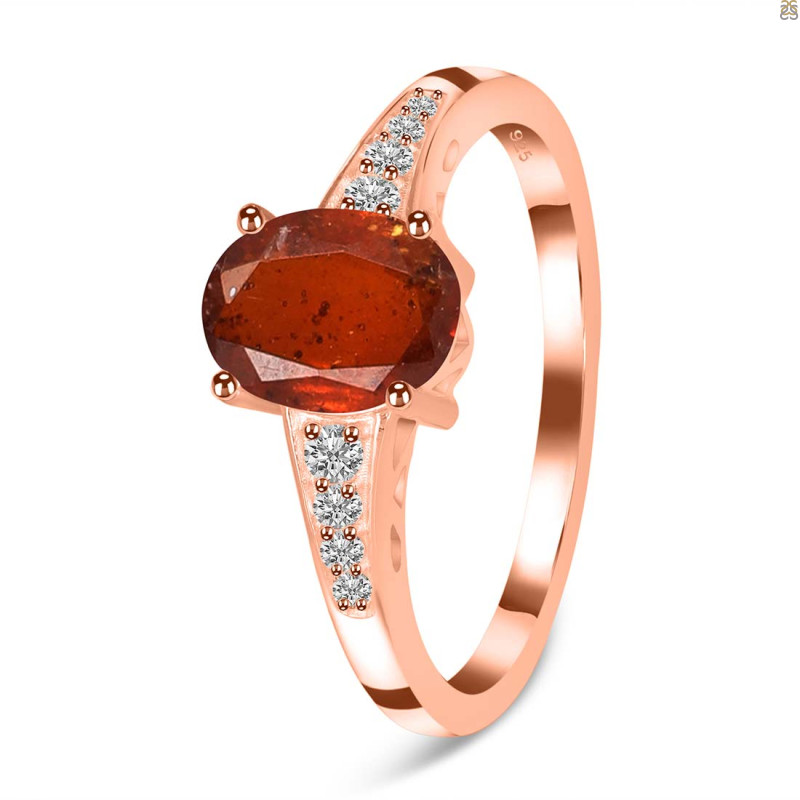 Kyanite (Orange) & White Topaz Ring KYN-RDR-362-O.