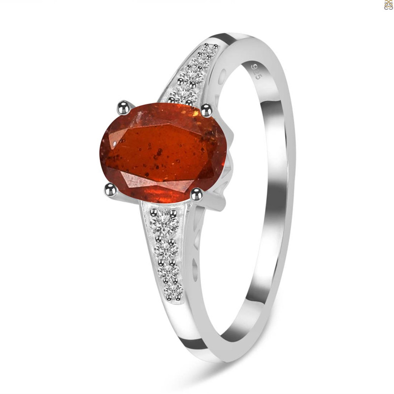 Kyanite (Orange) & White Topaz Ring