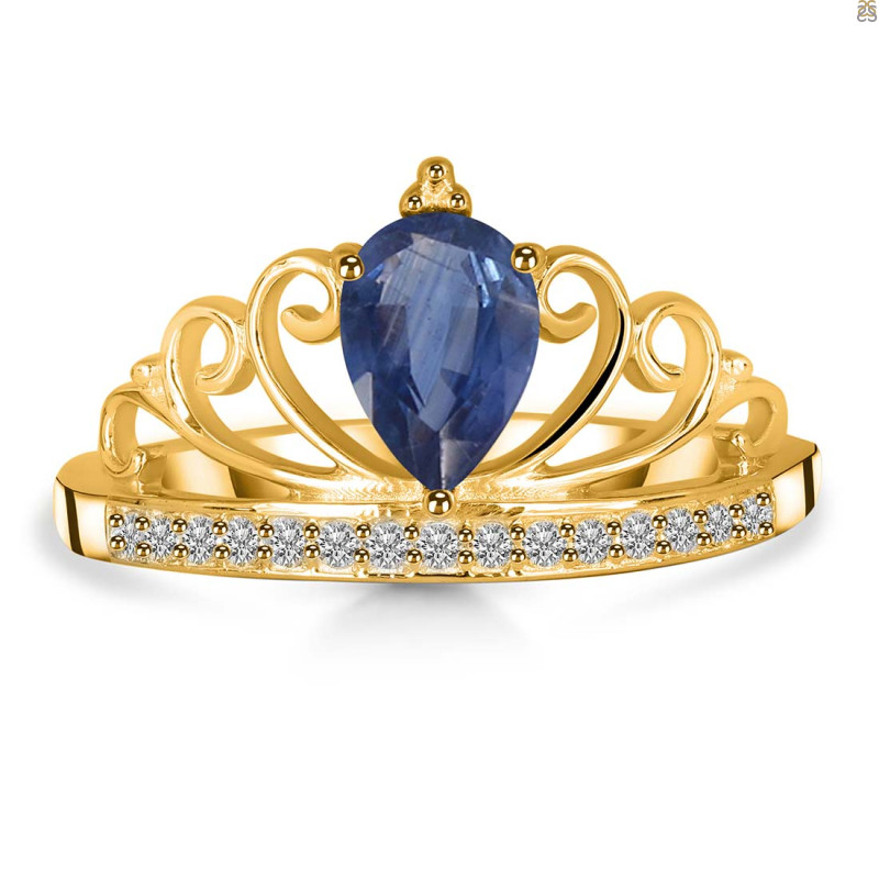 Kyanite & White Topaz Ring KYN-RDR-365.