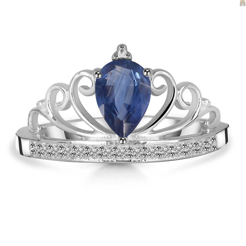 Kyanite & White Topaz Ring KYN-RDR-365.