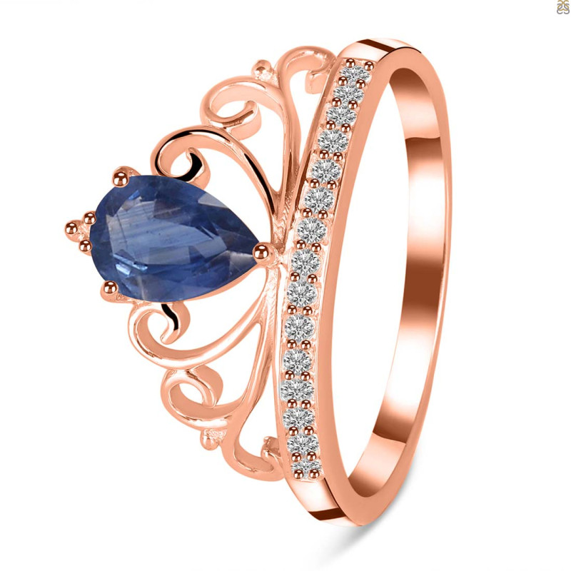 Kyanite & White Topaz Ring KYN-RDR-365.