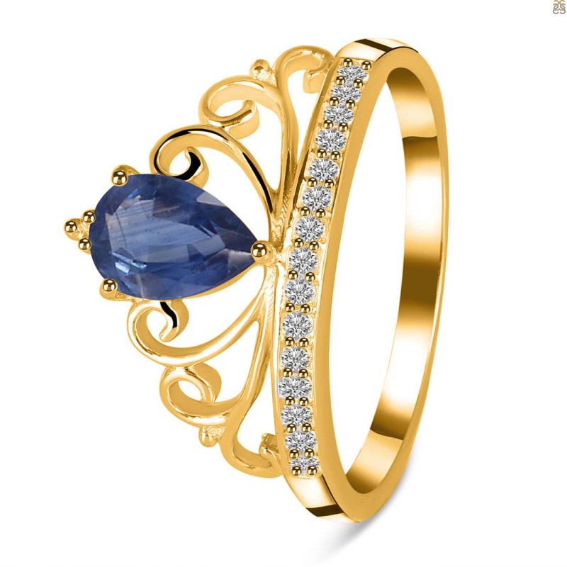 Kyanite & White Topaz Ring KYN-RDR-365.