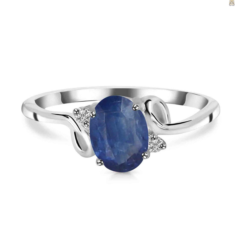 Kyanite & White Topaz Ring KYN-RDR-383.