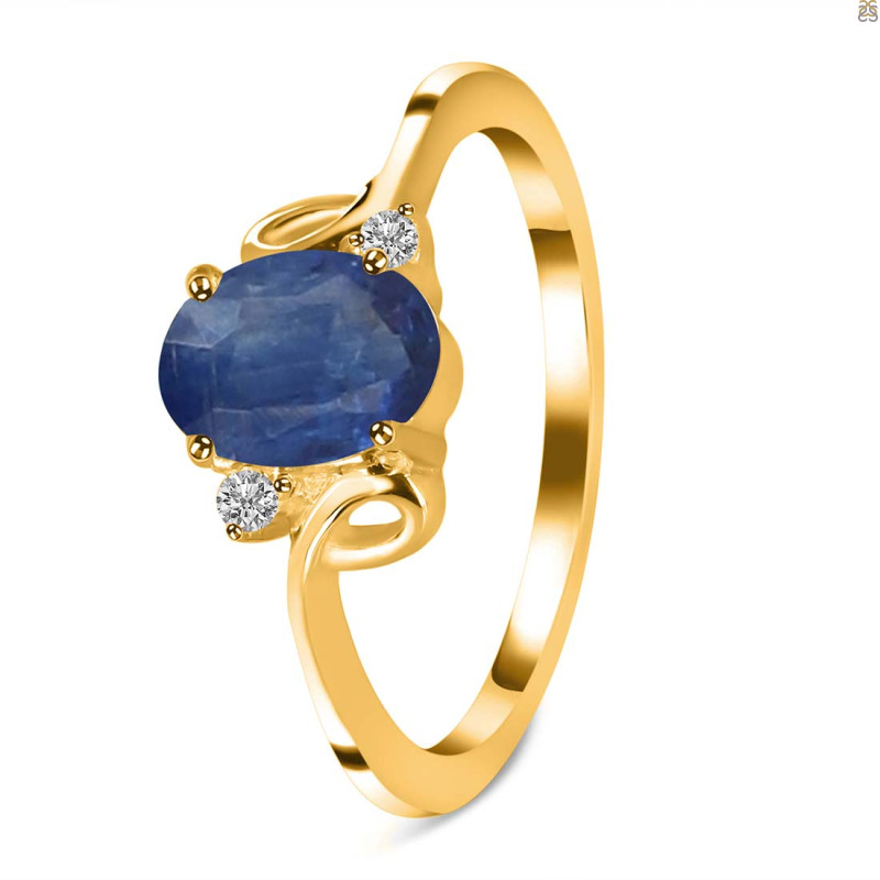 Kyanite & White Topaz Ring KYN-RDR-383.
