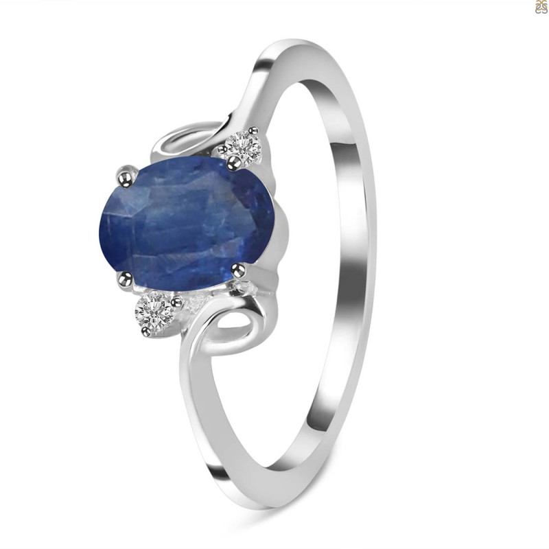 Kyanite & White Topaz Ring