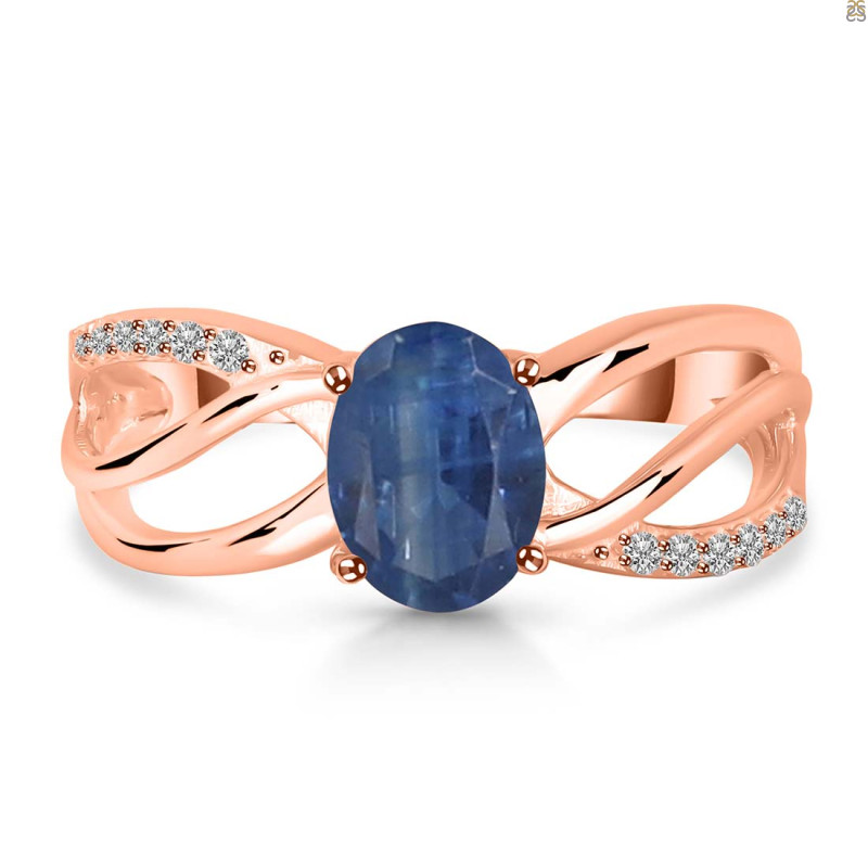 Kyanite & White Topaz Ring KYN-RDR-395.