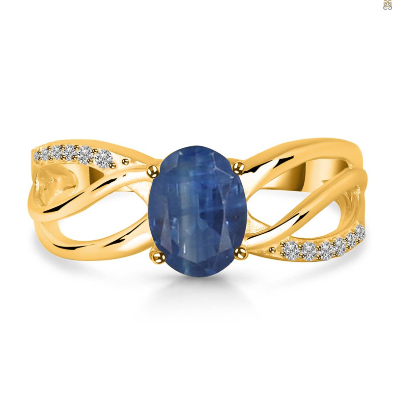 Kyanite & White Topaz Ring KYN-RDR-395.