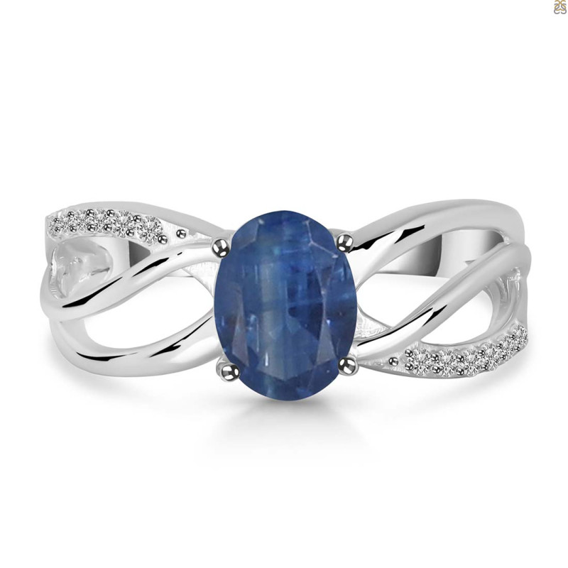 Kyanite & White Topaz Ring KYN-RDR-395.