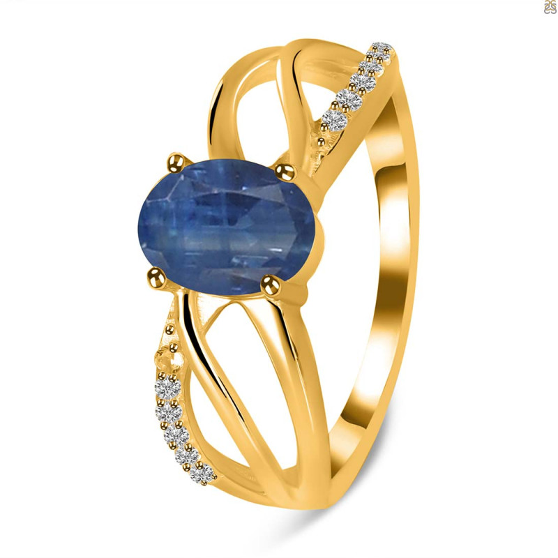 Kyanite & White Topaz Ring KYN-RDR-395.